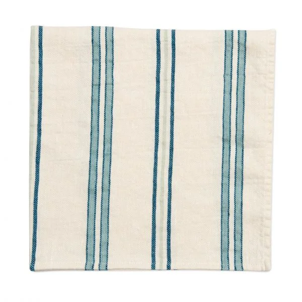 Textured grip soup spoon-Bistro Stripe Dinner Napkins