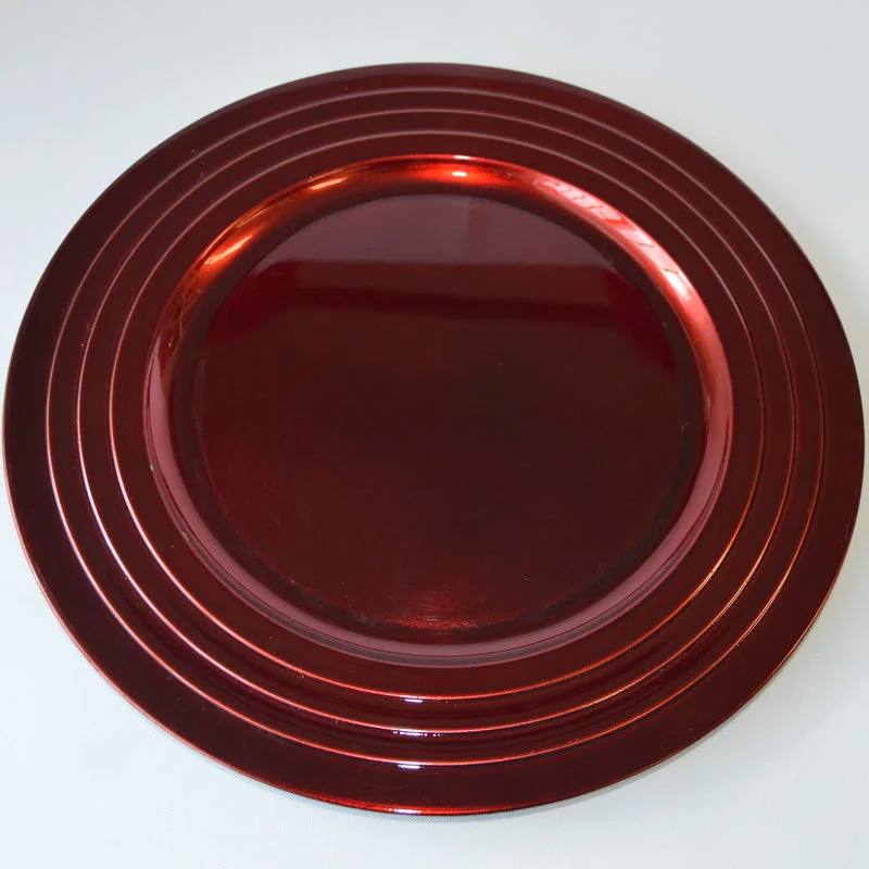 Hand-carved wooden spoon-Cranberry red Charger Plate