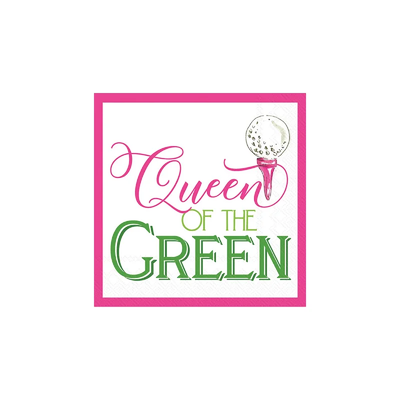 Anti-scratch ceramic plate-Queen of the Green Golf Dessert Napkins 20ct