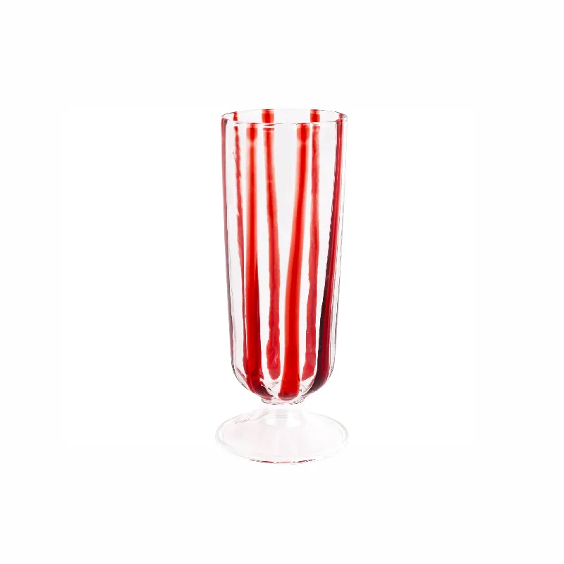 Sleek matte finish tumbler-Nuovo Stripe Red Champagne Glass