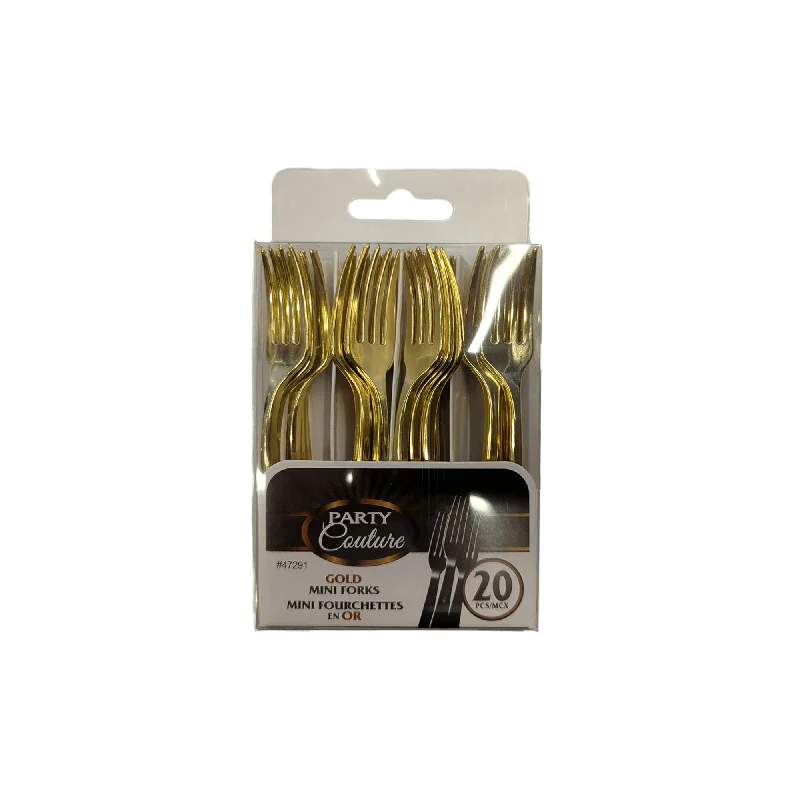 Titanium camping spork-Gold Premium Quality Mini Forks, 20 Count