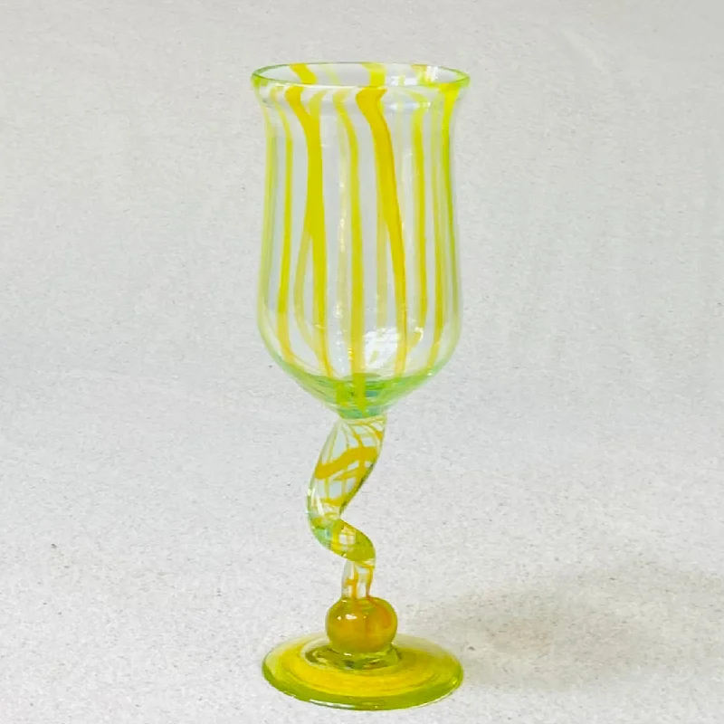 Classic diner coffee cup-Blown glass - goblet (tall wine twist stem)