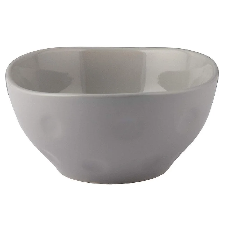 Stackable cereal bowl-Melange Stoneware Irregular Shape Collection 22 oz Bowls, Grey, Set of 6