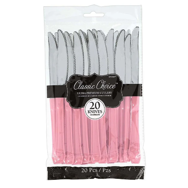 Compact travel cutlery set-Knives Premium 20/pkg. - New Pink