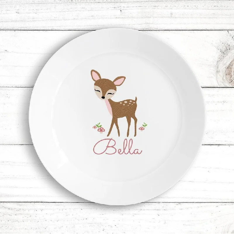 Collapsible silicone bowl-Cute Deer Kids Plate