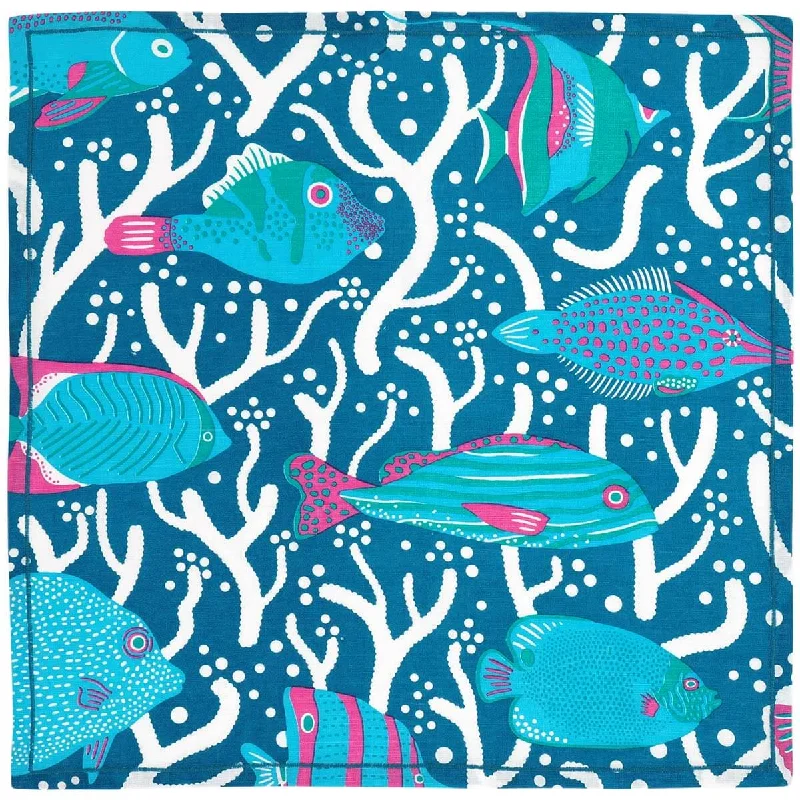 Portable picnic plate-Blue Ocean Reef Napkins - Set of 2