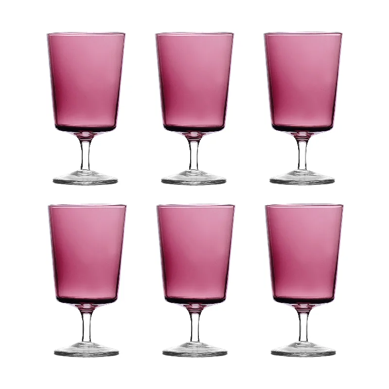 Wide-mouth smoothie cup-Set of 6 Ichendorf Milano Violet Stemmed Wine Glass