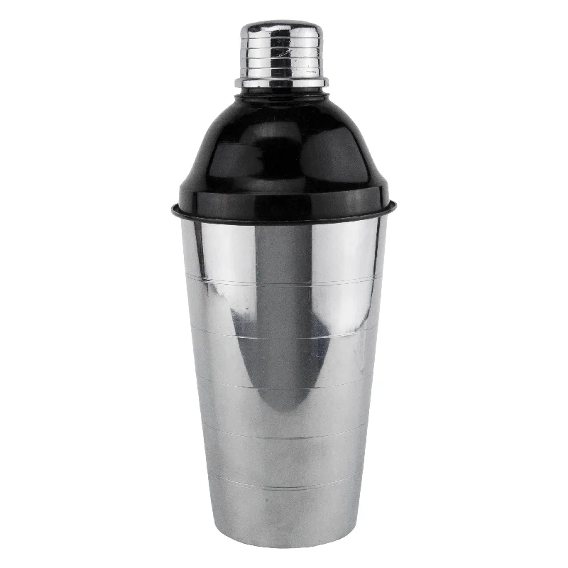 Large capacity mixing bowl-Mirro Aluminum Black Top Cocktail Shaker