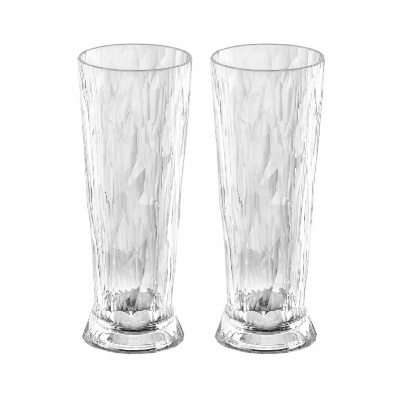 Anti-slip silicone base cup-Koziol Large 'Unbreakable Glass' Beer Glasses, Set of 2