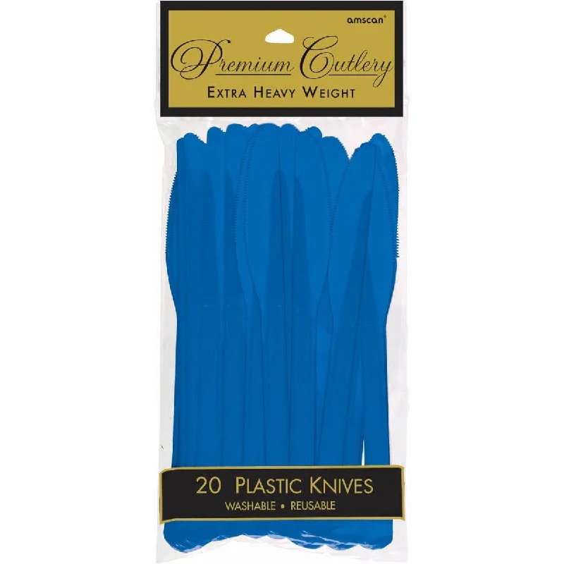 Sleek black serving tray-Plastic Knives - Royal Blue 20/pkg