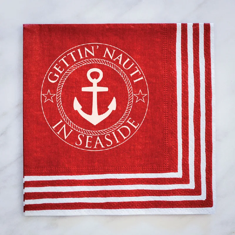 Nordic minimalist plate-Custom Nautical Striped Border Napkins