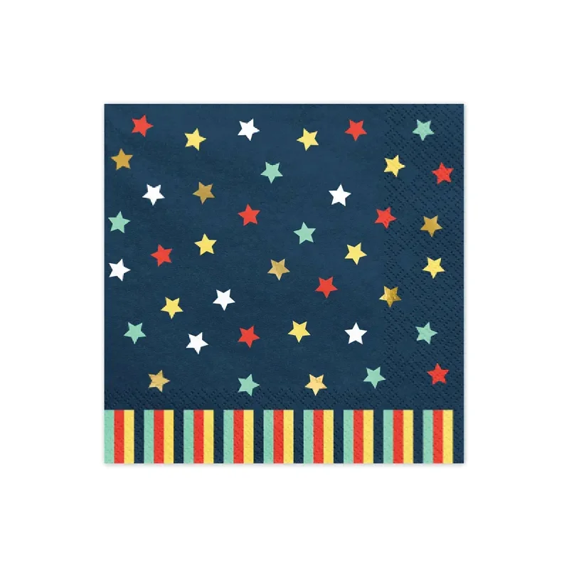 Speckled ceramic soup mug-Multicolor Stars Lunch Napkins 12ct