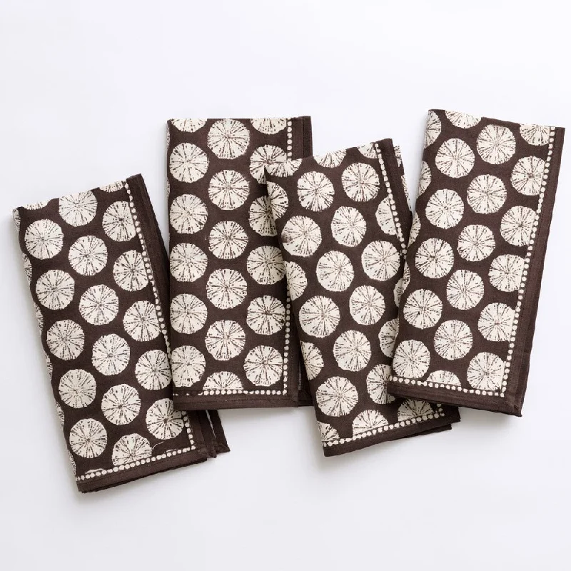 Modern square dinner plate-India Hicks Home Sea Biscuit Chocolate Napkin | Set of 4