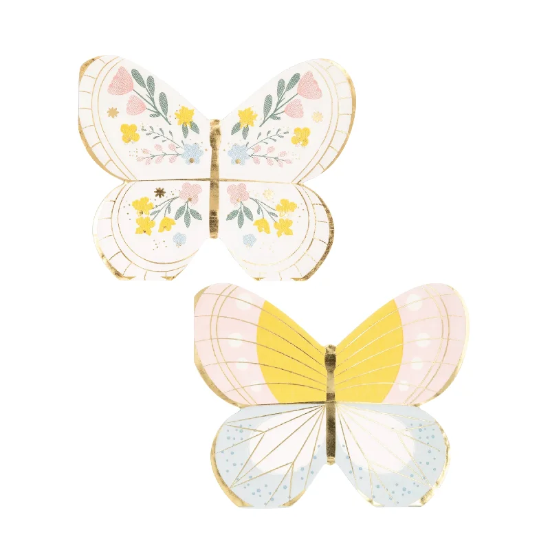 Rust-proof cutlery set-Springtime Butterfly Dessert Napkins 18ct