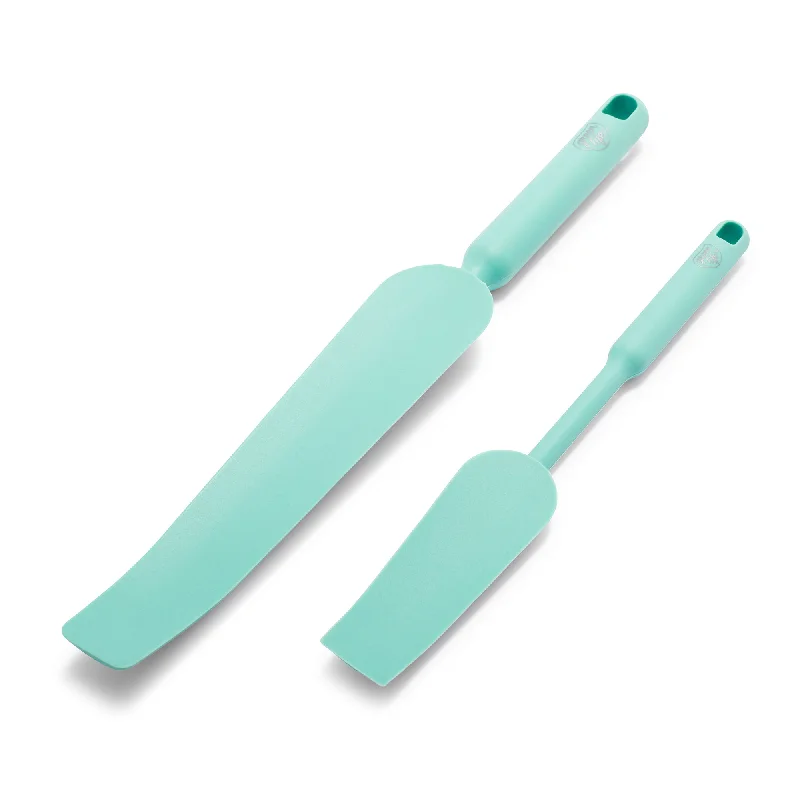 Handmade clay serving dish-GreenLife Easy Reach Silicone Spatula, 2-Piece Set | Turquoise