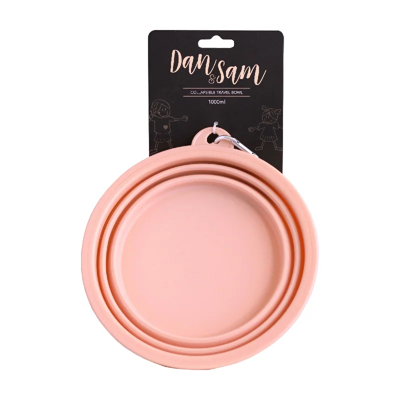 Gold-plated teaspoon-Dan & Sam - Collapsible Travel Bowl Blush (Large)