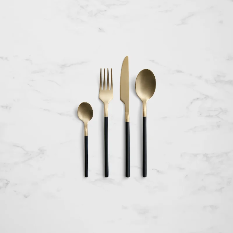 Non-toxic kids spoon-Salisbury & Co Vienna Cutlery Set 16pc Gold Black