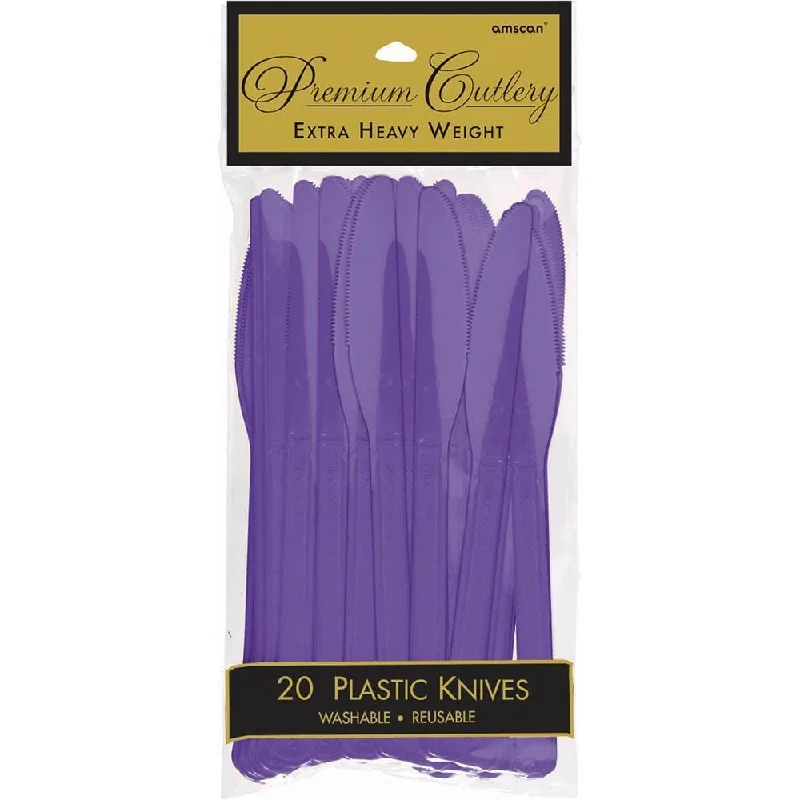 Silicone spatula set-Plastic Knives - Purple 20/pkg.