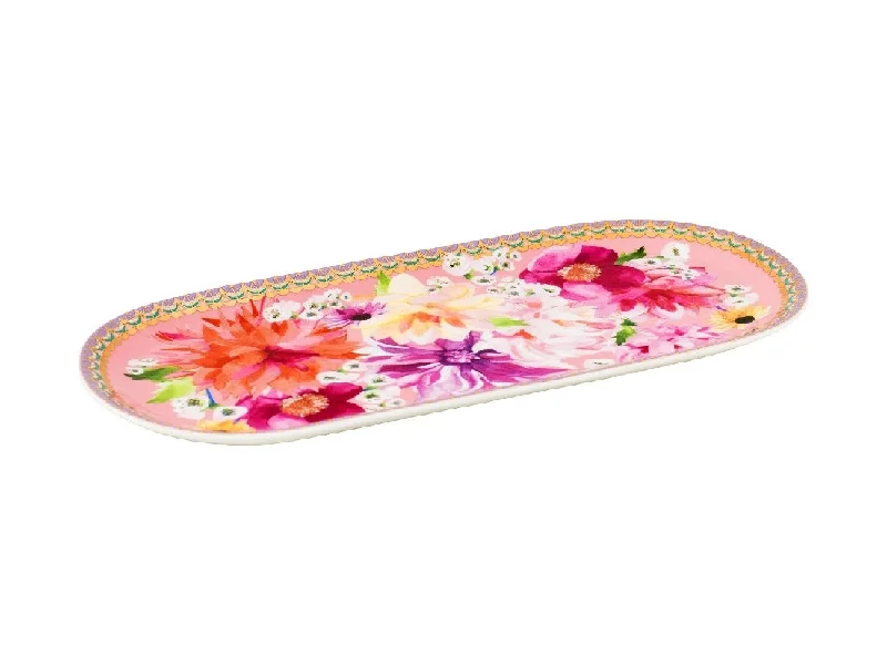 Lightweight camping spoon-Maxwell & Williams Teas & C's Dahlia Daze Platter 25x12cm Pink GB