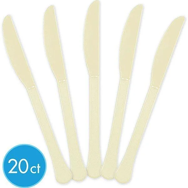 Non-stick serving ladle-Plastic Knives - Vanilla Cream 20/pkg.