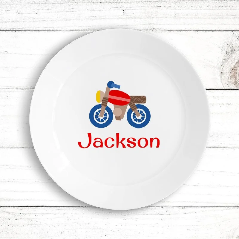 Glass dessert platter-Motorbike Kids Plate