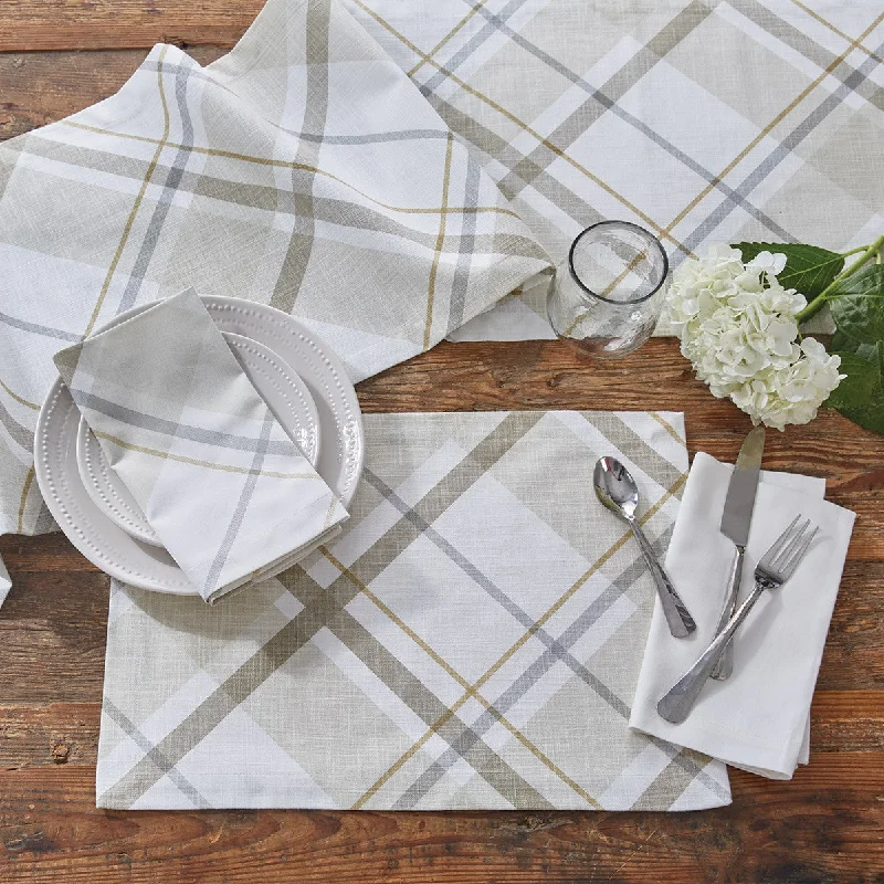 Eco-friendly wheat straw plate-Sandy Plaid Napkin - Set of 4 Park Designs