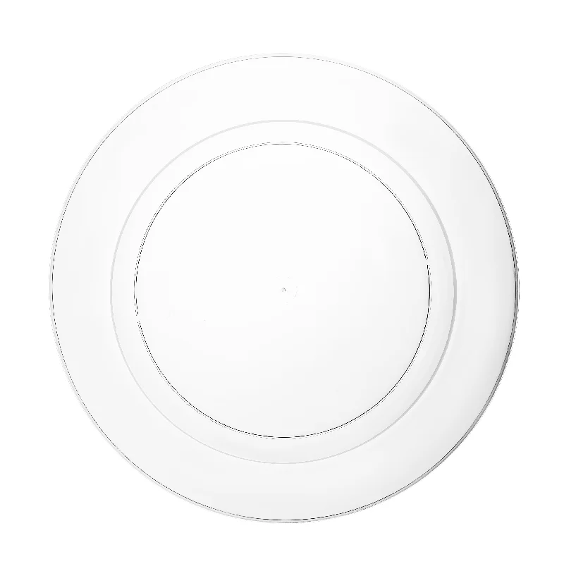 Engraved personalized fork-Clear Round Plastic Plates 30 Pack - Superior