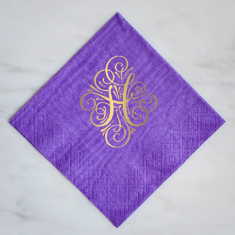 Non-toxic kids spoon-Custom Initial Moire Wedding Napkins