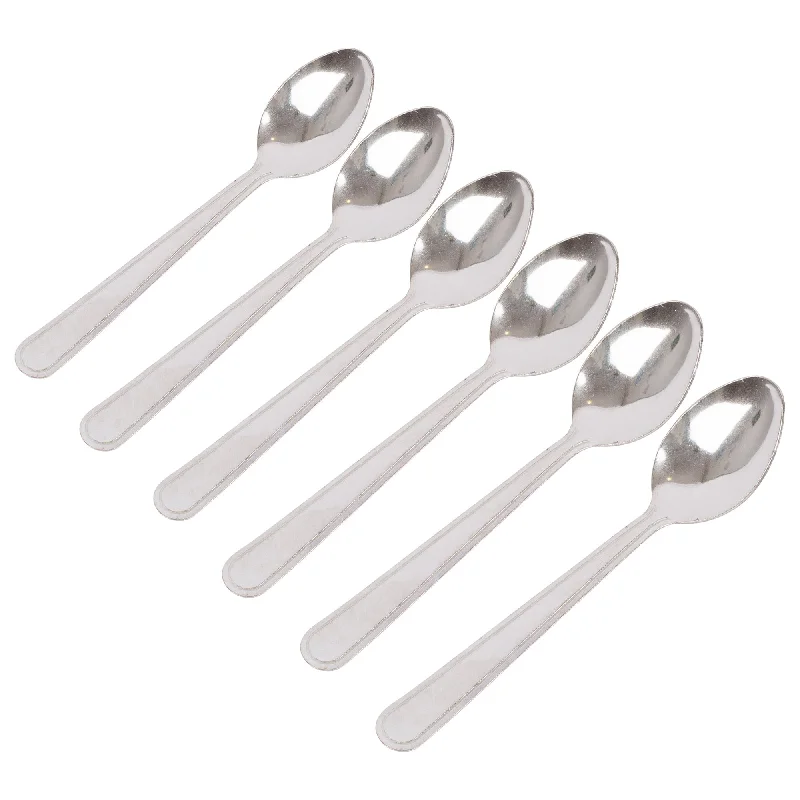 Elegant crystal serving bowl-Stainless Steel Teaspoons - Pack of 6 - By Ashley