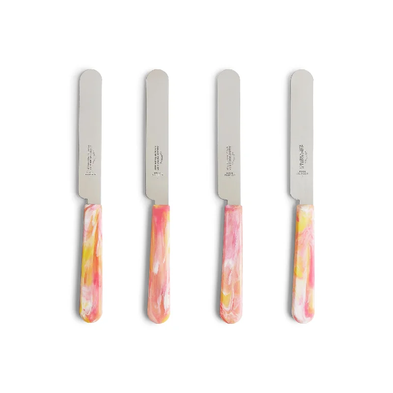 Rustic enamel soup mug-Allday Goods Set of 4 Fruit Salad Table Knives, 11.5cm