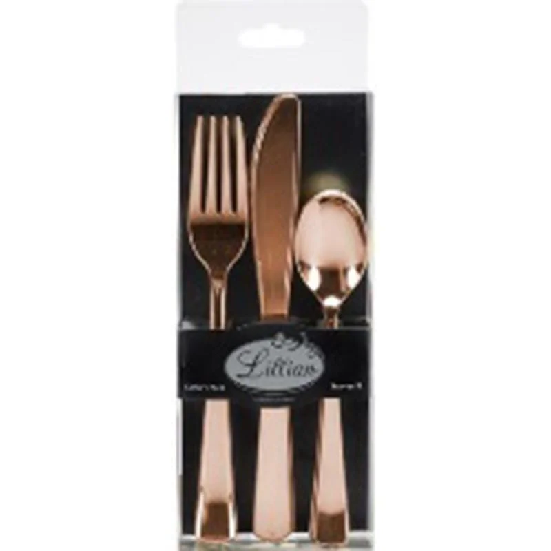 Sleek butter knife-Rose Gold - Cutlery Set 24/pkg