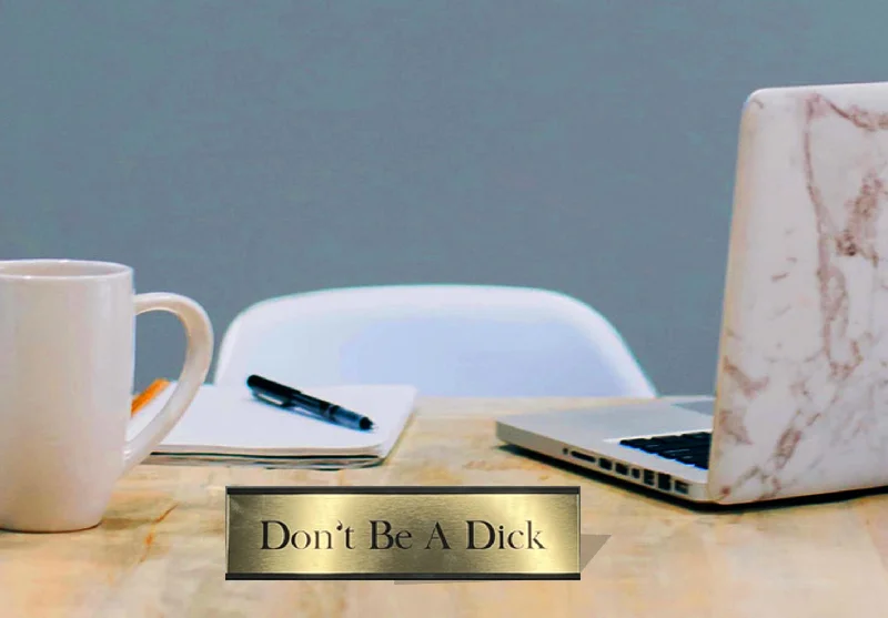 Speckled finish dinner bowl-Don't Be a Dick - Office Desk Plate