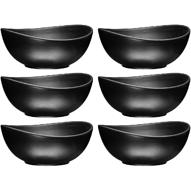 Eco-friendly wheat straw plate-Bruntmor Ceramic Salad, Cereal And Pasta Bowls Set Of 6, Shallow Dinner Bowls That Are Oven, Microwave Oven And Dishwasher Safe