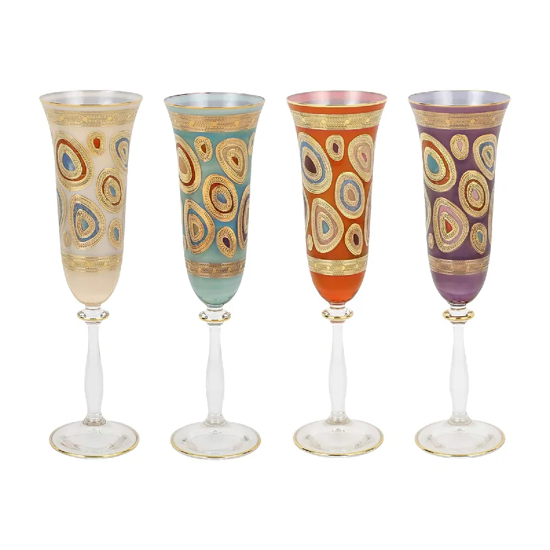 Sculpted handle tea cup-Regalia Assorted Champagne Glasses - Set of 4