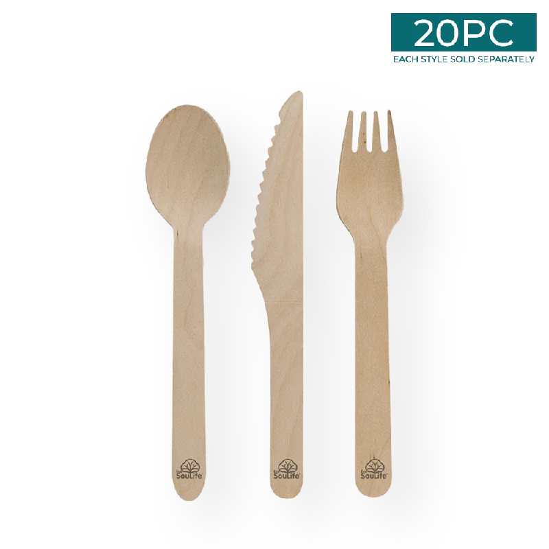 Rust-proof cutlery set-Wooden Cutlery 20PC