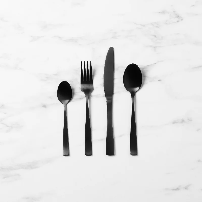 Rustic farmhouse platter-Salisbury & Co Virtuo 16 Piece Cutlery Set in Black