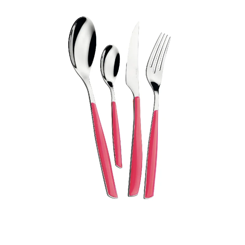 Ceramic soup spoon set-Bugatti Glamour Cutlery Set 24pc Pink Paradise