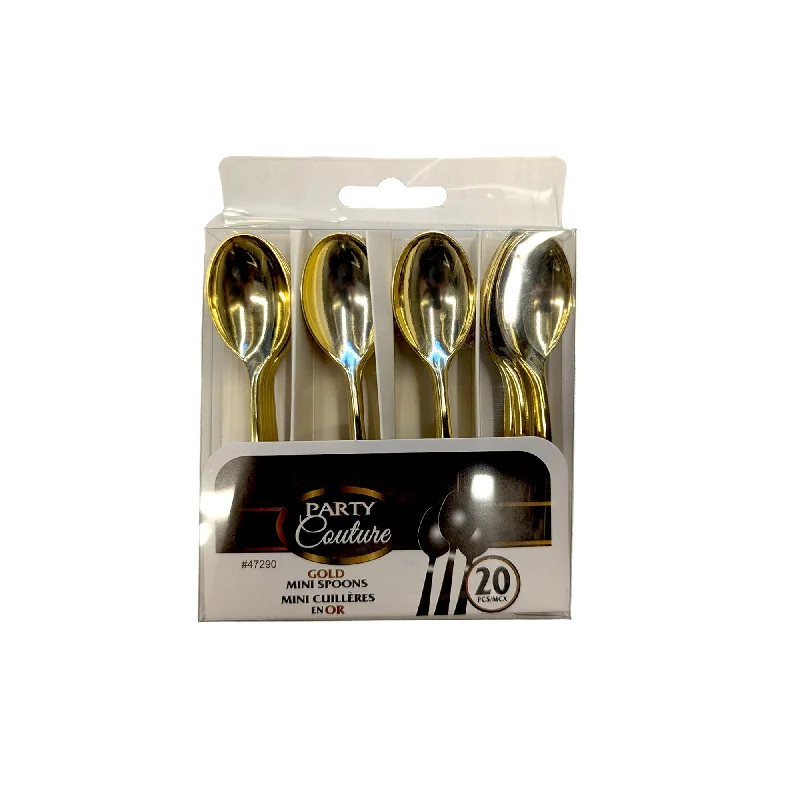 Wooden serving tray-Gold Premium Quality Mini Spoons, 20 Count