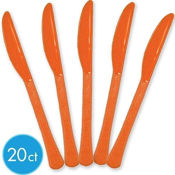 Non-slip silicone placemat-Plastic Knives - Orange Peel 20/pkg.