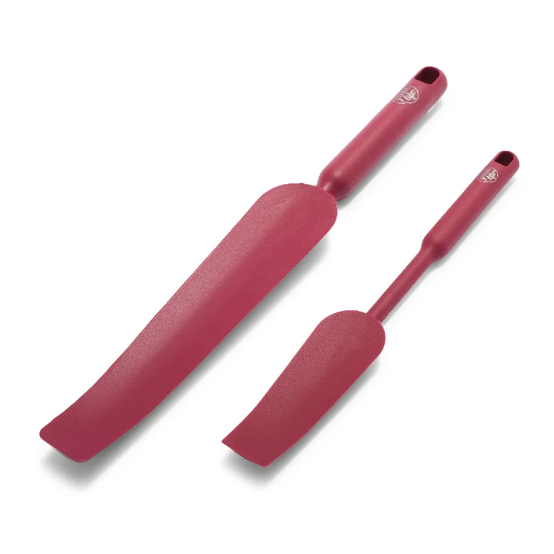 Non-toxic kids spoon-GreenLife Easy Reach Silicone Spatula, 2-Piece Set | Red