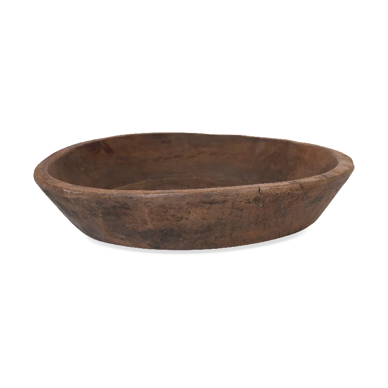 Rustic enamel soup mug-Reclaimed Wooden Bowl