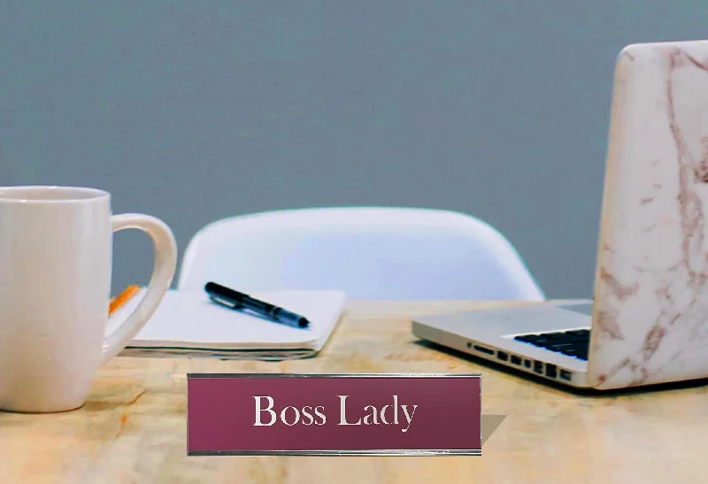 Holiday-themed serving dish-Boss Lady - Office Desk Plate