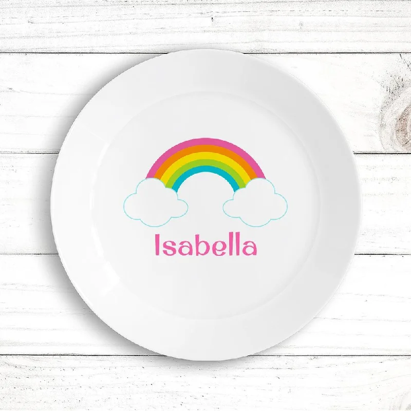 Bright neon dinner plate-Rainbow Kids Plate