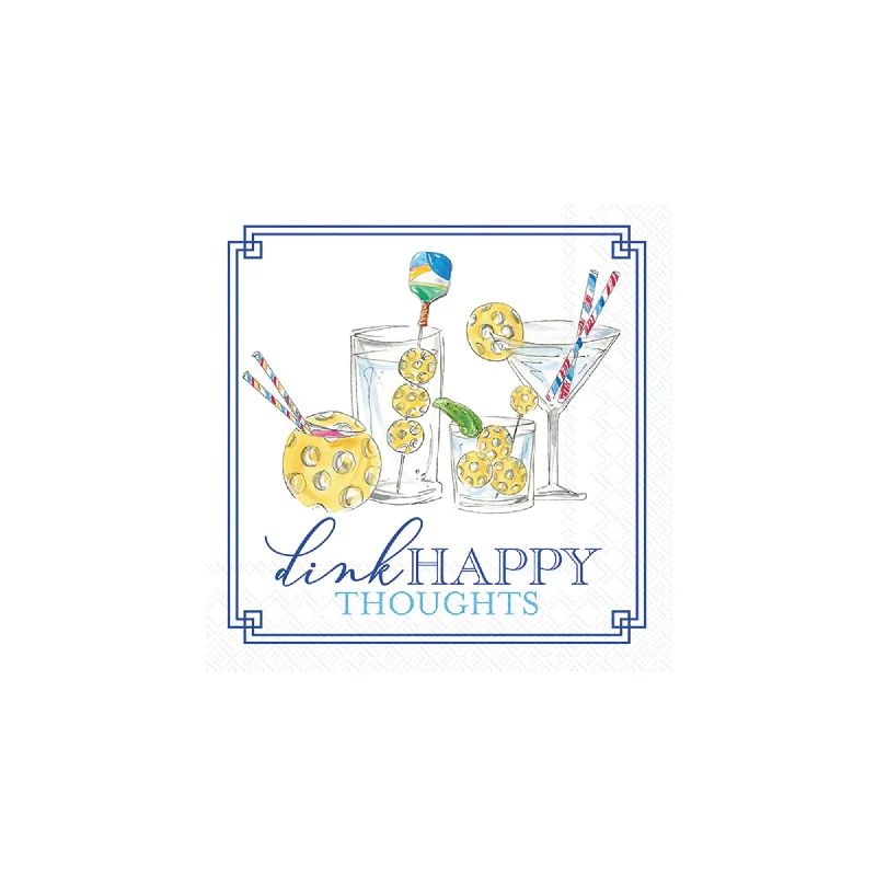 Handmade clay serving dish-Dink Happy Thoughts Pickleball Dessert Napkins 20ct