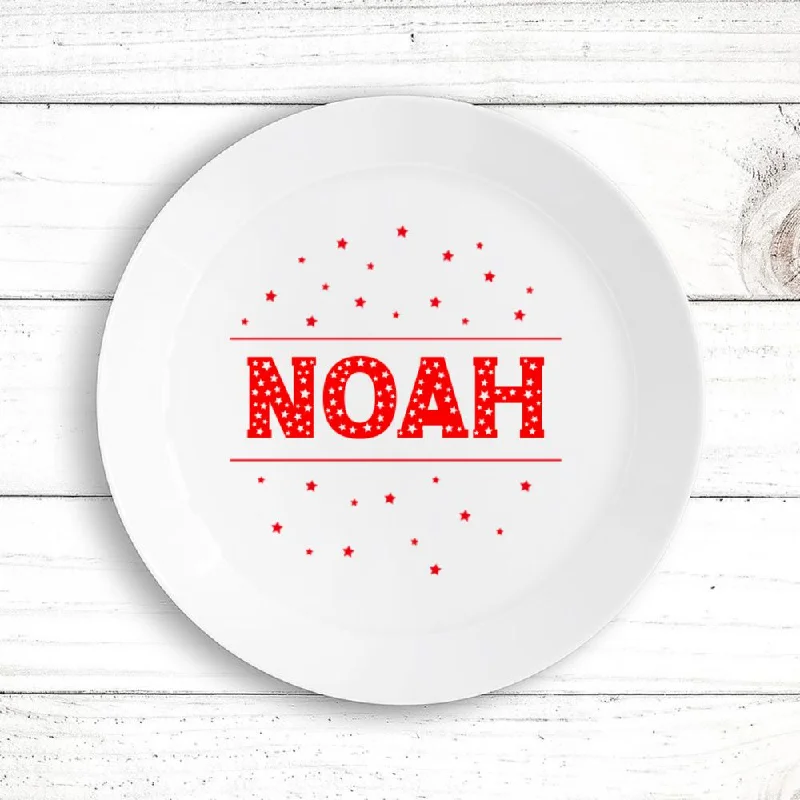 Modern square dinner plate-Christmas Stars Plate