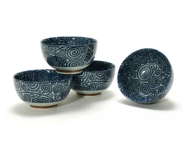 Retro polka dot platter-Tako-Karakusa Bowl Set (5 inch)