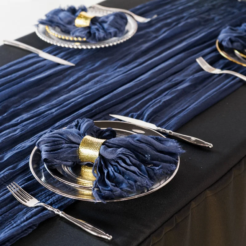 Stackable soup bowl set-Cheesecloth Gauze Linen Napkin 20"x20" (5pc/pk) - Navy Blue