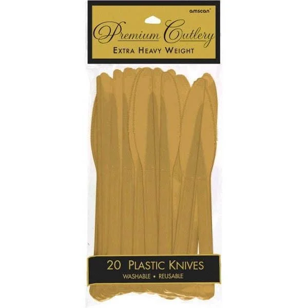 Crystal wine decanter-Plastic Knives - Gold 20/pkg.