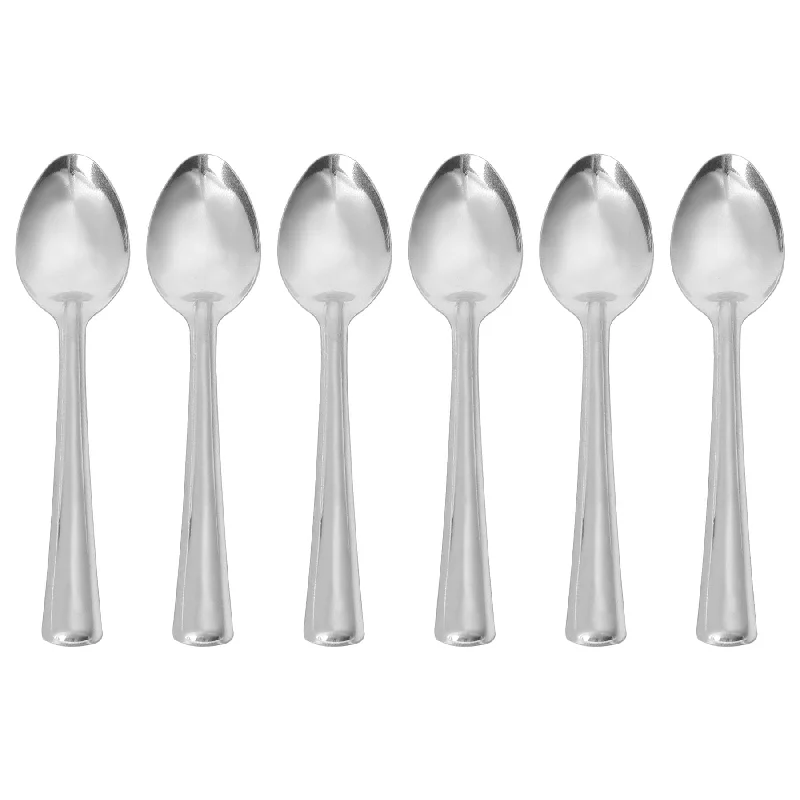 Festive holiday dinner plate-Stainless Steel Teaspoons - Pack of 6 - By Argon Tableware