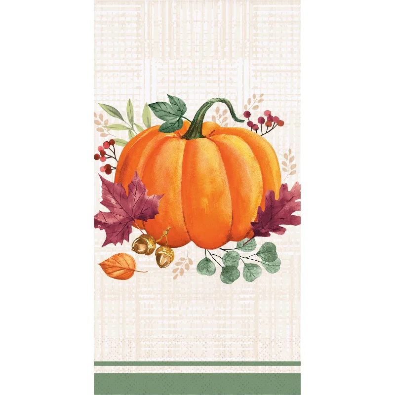 High-gloss dinner fork-Thanksgiving Harvest Wishes Guest Towel Napkins | 16 ct